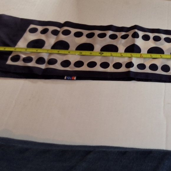 Vintage Optical Navy & White Polka Dot Scarf - Picture 8 of 10